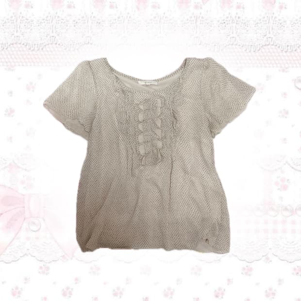 히메갸루 라떼갸루 초코 도트블라우스 