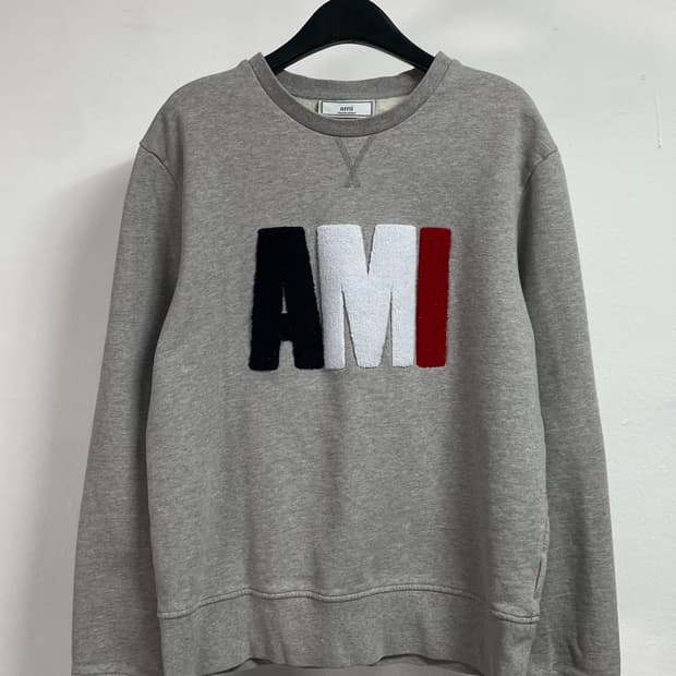 아미 빅로고 그레이 맨투맨 (on.427) 