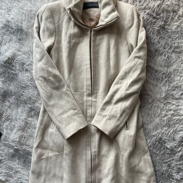 자라 베이직 아이보리 울 코트