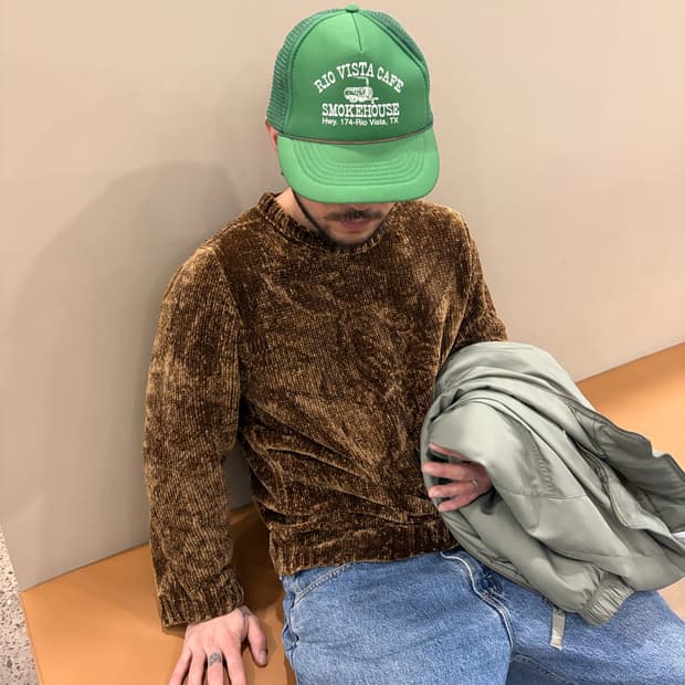 일본 브랜드 빈티지 롱슬리브 골덴 니트