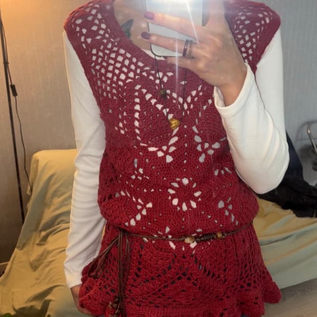 Vintage 빈티지 니트 뜨개 크로셰 베스트