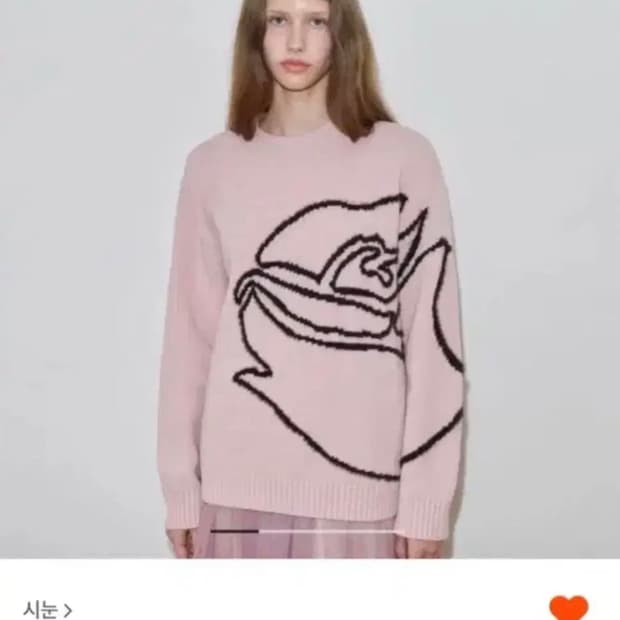 시눈 로즈플라워 풀오버 니트 핑크 (택O)