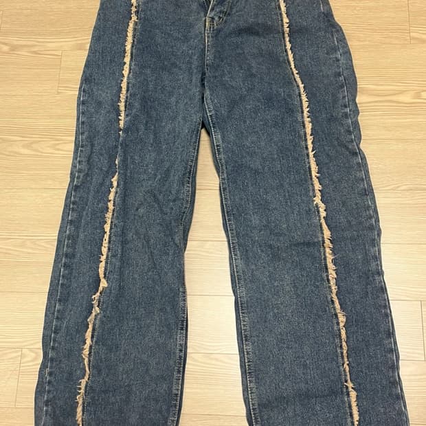 진청 데님 와이드 팬츠 보헤미안 s (벨트포함)