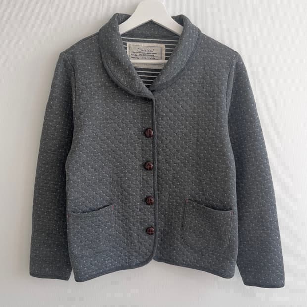 도트 스트라이프 면자켓