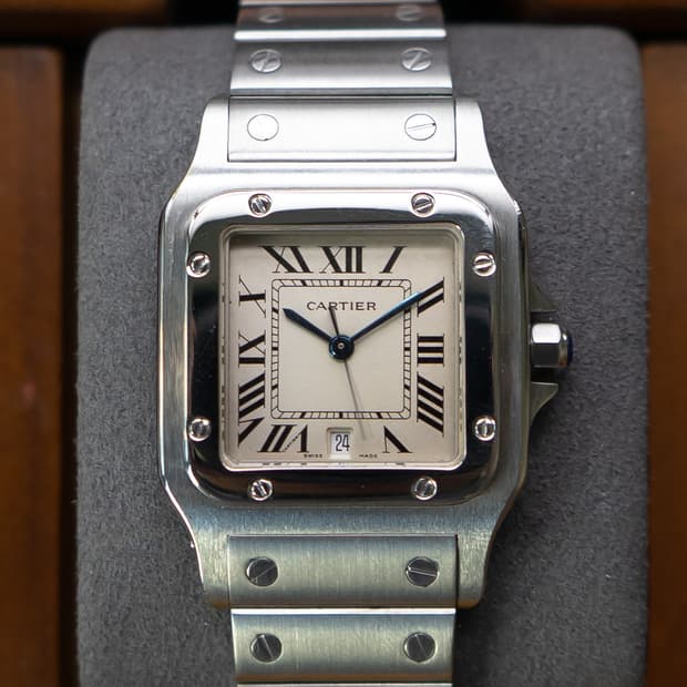 까르띠에 산토스 갈베 LM 쿼츠 빈티지 시계