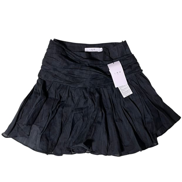 (새상품)IRO 이로 블랙 셔링 프릴스커트 36