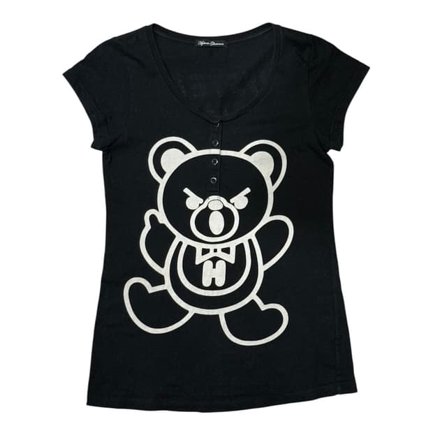 히스테릭 글래머 아카이브 퍽베어 버튼업 반팔 티셔츠