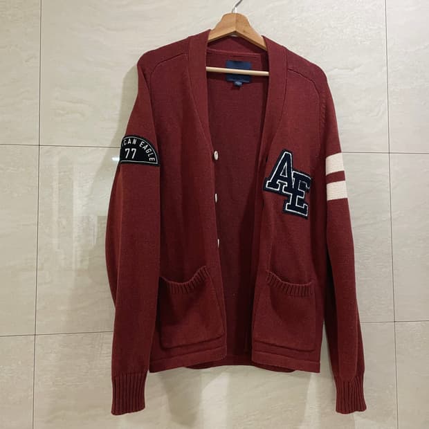아메리칸 이글 / 버건디 가디건, 남성 가디건 / S(100)