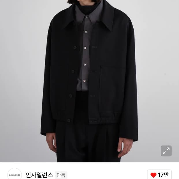 insilence 포인티드 칼라 울 자켓