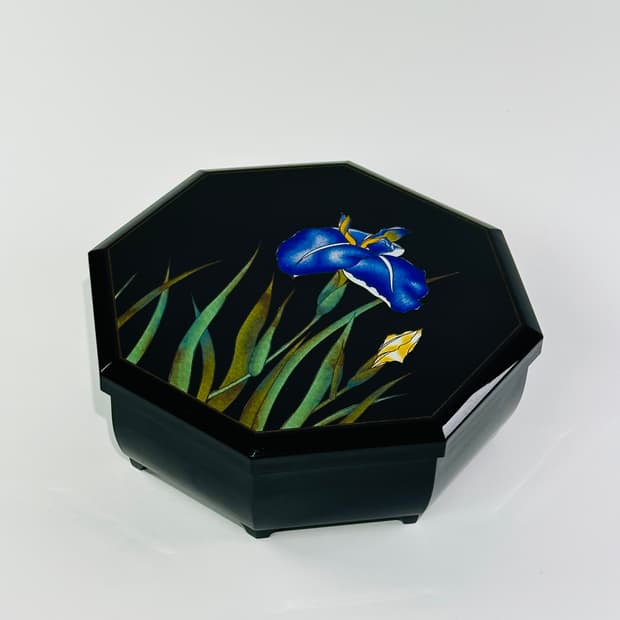 일본 빈티지 오르골 팔각 칠기 보석함 소품함