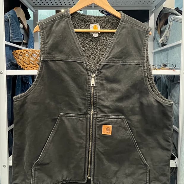 10s 칼하트 워크 베스트 BLK 블랙 털 안감 조끼