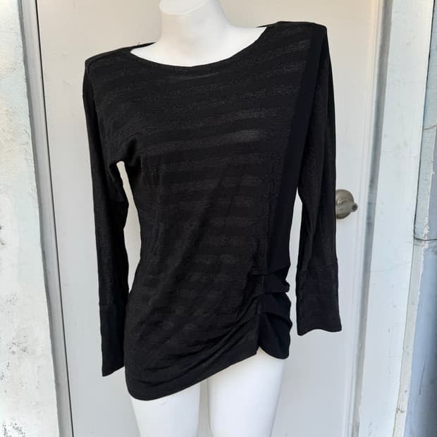 Stripe shirring long sleeve