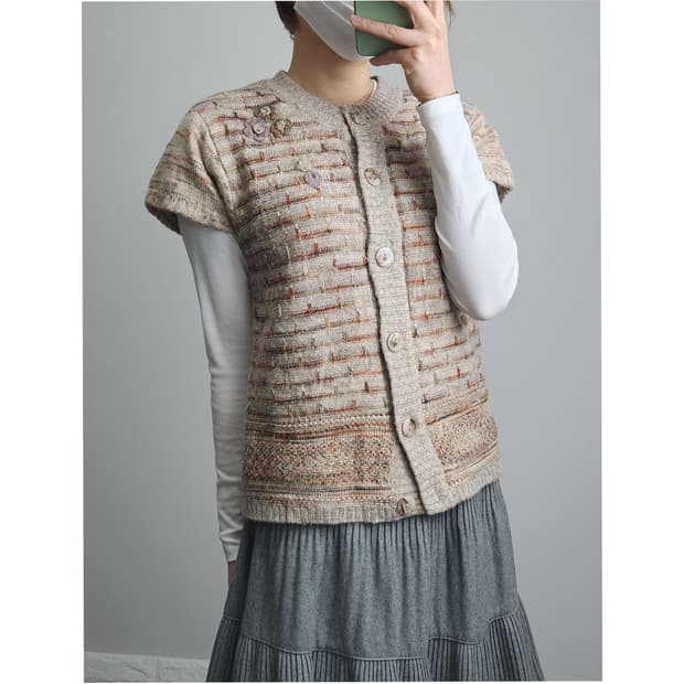 반소매 모리 니트 가디건