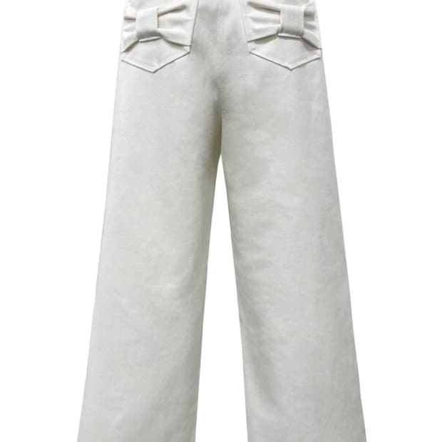 BELTED BOW POCKET WIDE PANTS 체메씨 보우 포켓