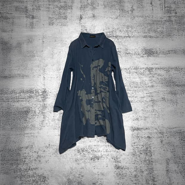 00s oriental graphic loose shirt 