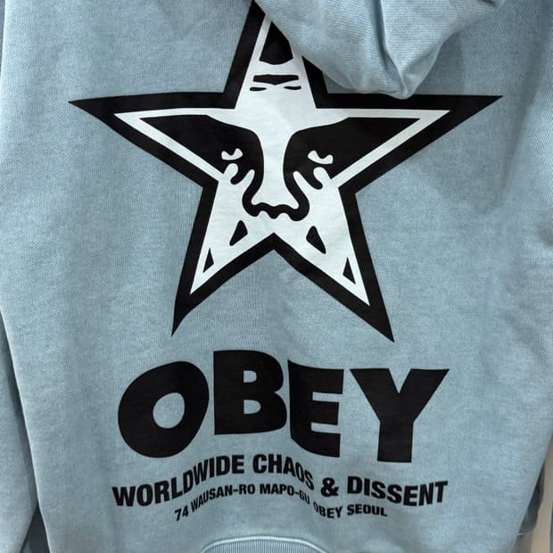 오베이 후드티 민트 하늘색