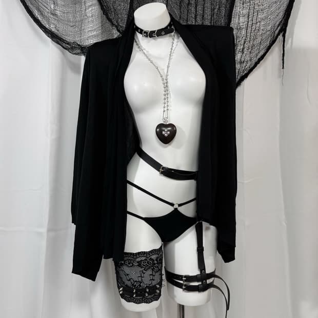 black cardigan