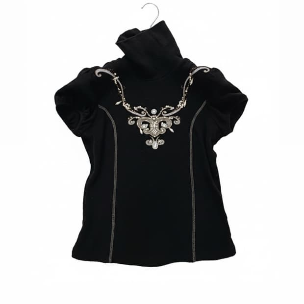 갸루 y2k 매긴나잇브릿지 mcginn 블랙 비즈 니트 44