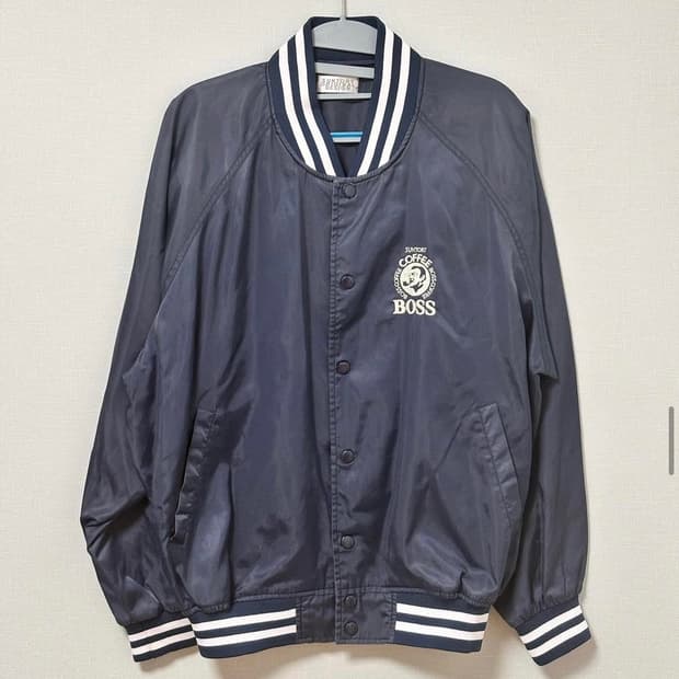 빈티지 산토리 보스 블루종 봄버 점퍼