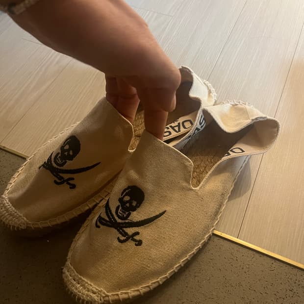 OAS 사보 에스파드리유 슬립온 해골 프린팅