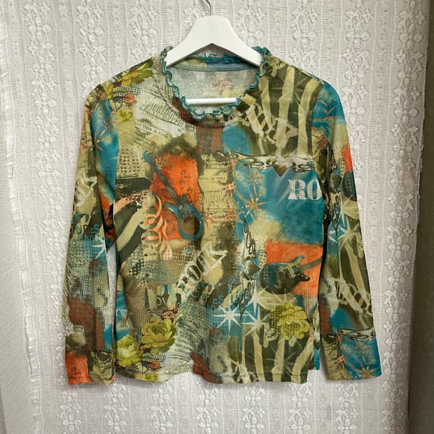 silrobe 프린팅 메쉬 탑