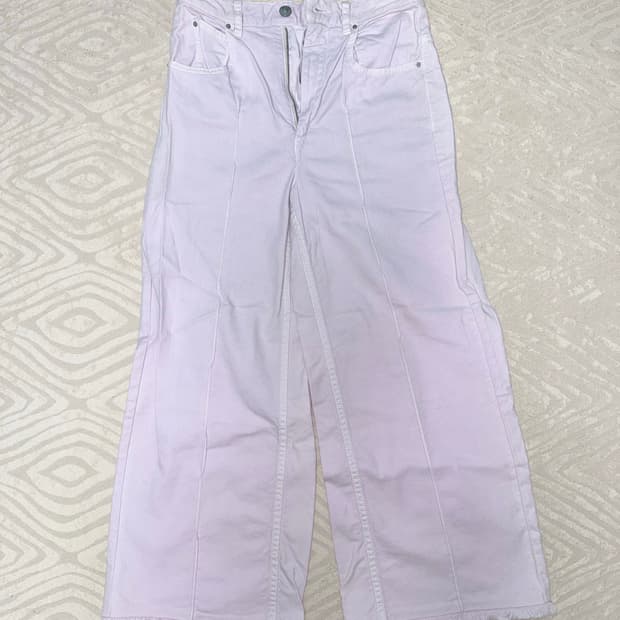 이자벨마랑 연핑크보라색 와이드 데님 팬츠