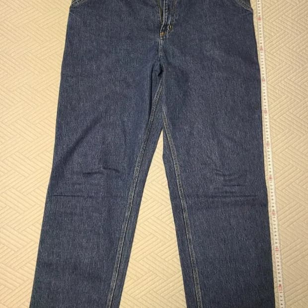 칼하트WIP 싱글 니 팬츠 스미스 블루 스톤 워시드 W38 L32