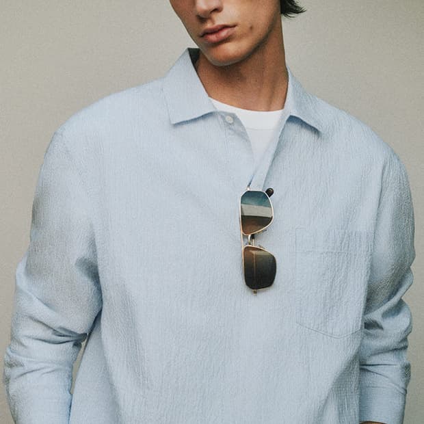 COS 코튼 시어서커 팝오버 셔츠