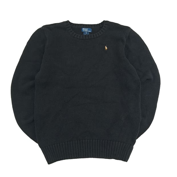 CN654W XL 폴로 랄프로렌 블랙 라운드 긴팔 니트 스웨터