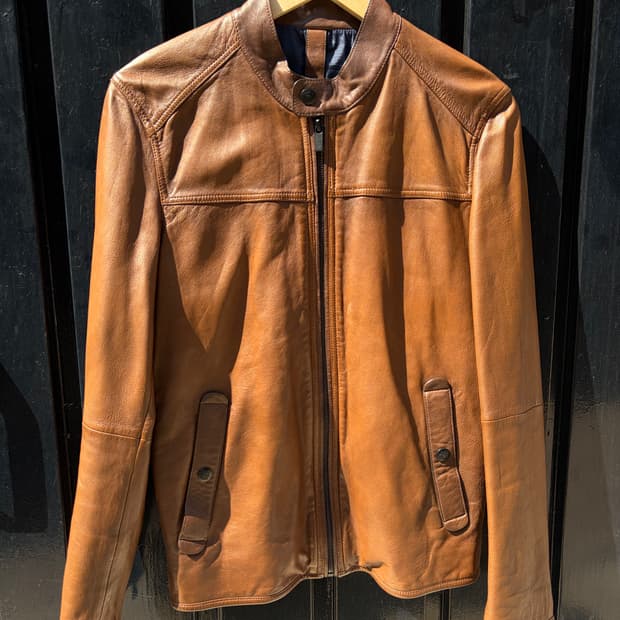 Massimo Dutti 브라운 레더 자켓