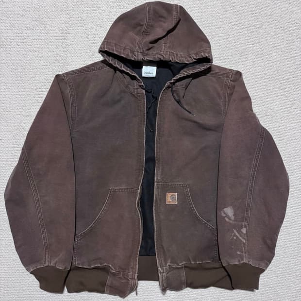 칼하트 j208 덕 후드 액티브 자켓 브라운 m