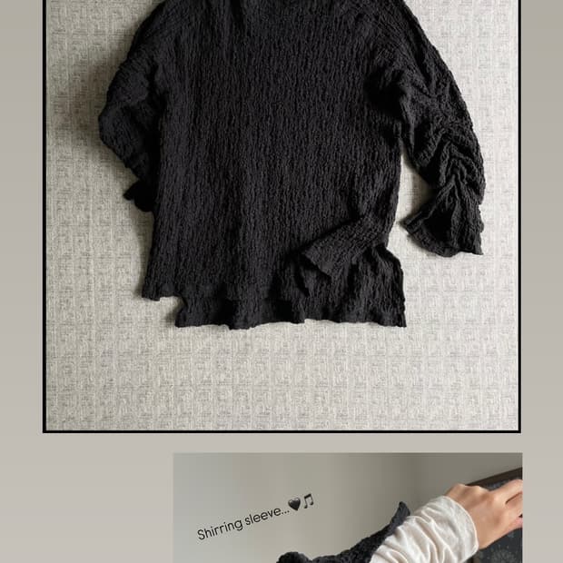 wrinkle top (shirring sleeve)
