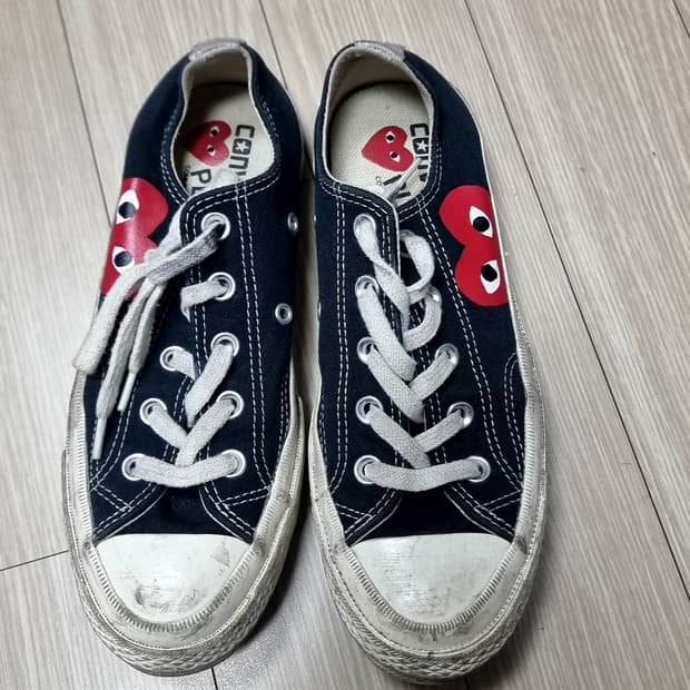 컨버스 꼼데가르송 블랙 스니커즈(230)