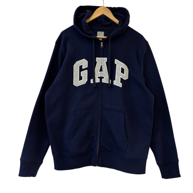 갭 빅로고 후드 집업 네이비