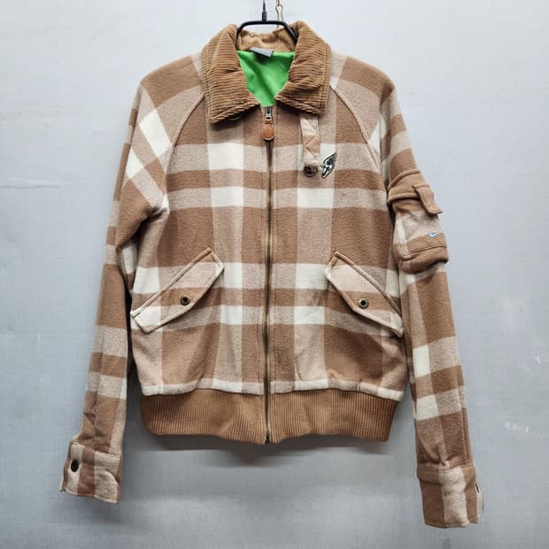 나이키 코듀로이 카라 울혼방 사이드포켓 체크 점퍼 M(M)