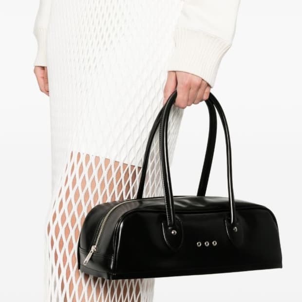 꼼데가르송 걸 26ss 아일렛 롱 핸들백/블랙