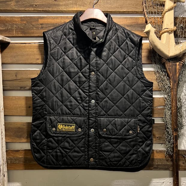 [S]90's Belstaff 벨스타프 블랙 퀼팅 모터사이클 베스트