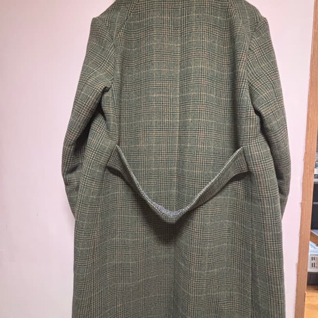 빈티지 체크 울코트