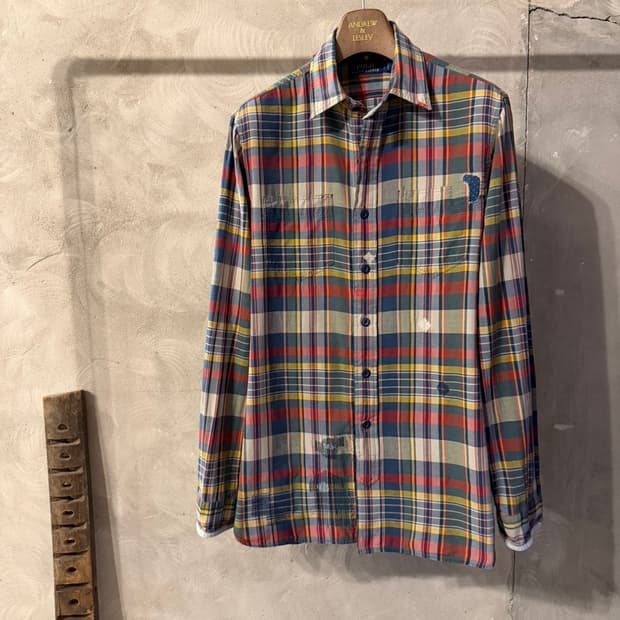 폴로 랄프로렌 인디아 마드라스 셔츠 남성100