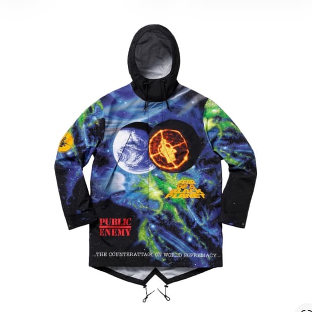 슈프림 x 언더커버 퍼블릭 에너미 테입드 심 파카 멀티컬러 - 18SS