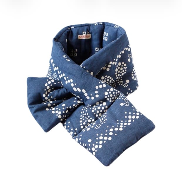 캐피탈 헴프 레이온 반다나 패턴 케사 머플러 네이비
