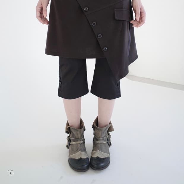 산코파퓨엘라 랩스커트+카프리팬츠 세트 브라운