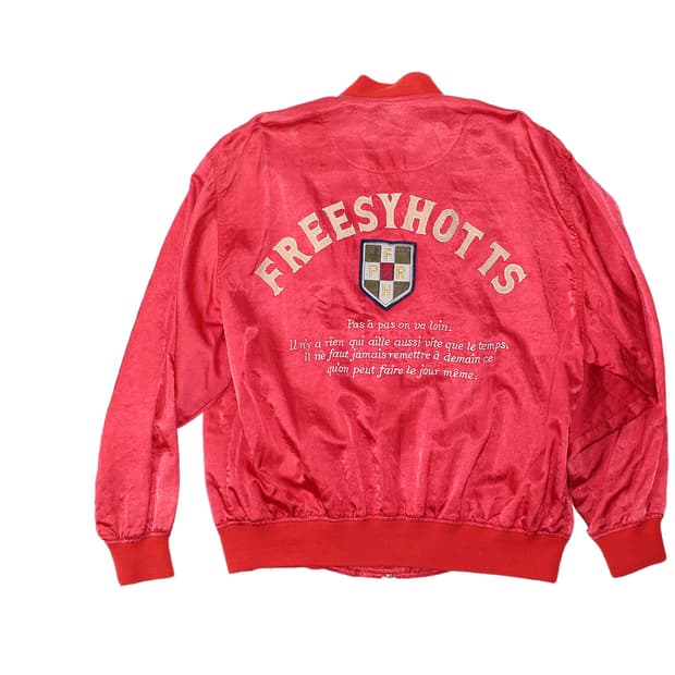 1990s USA FREESY HOTTS 새틴 집업 블루종