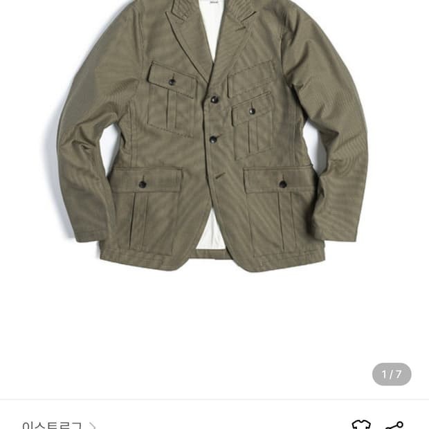이스트로그 건클럽 체크 자켓 M