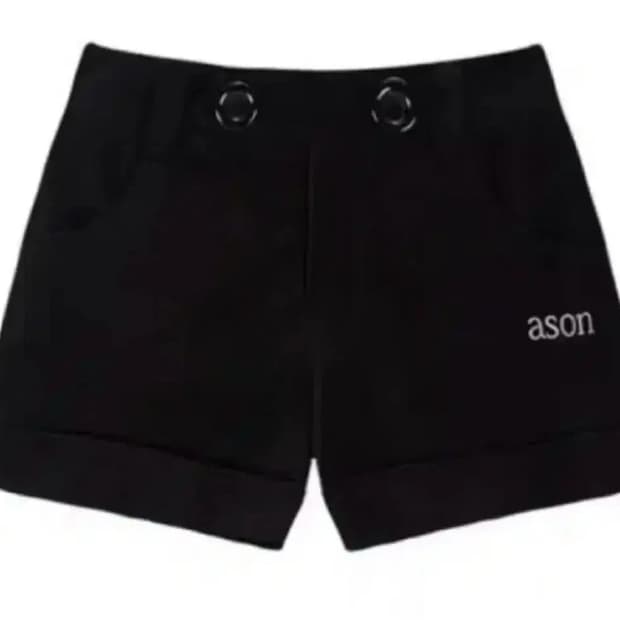 애즈온 쿠키 버튼 바지 블랙 s 팬츠