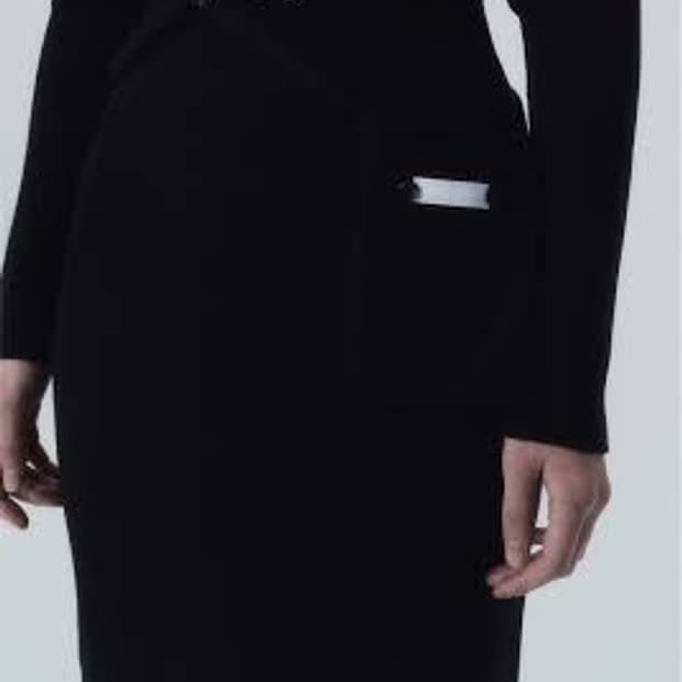 플루이드 니트 스커트 + 스트랩백 세트 블랙