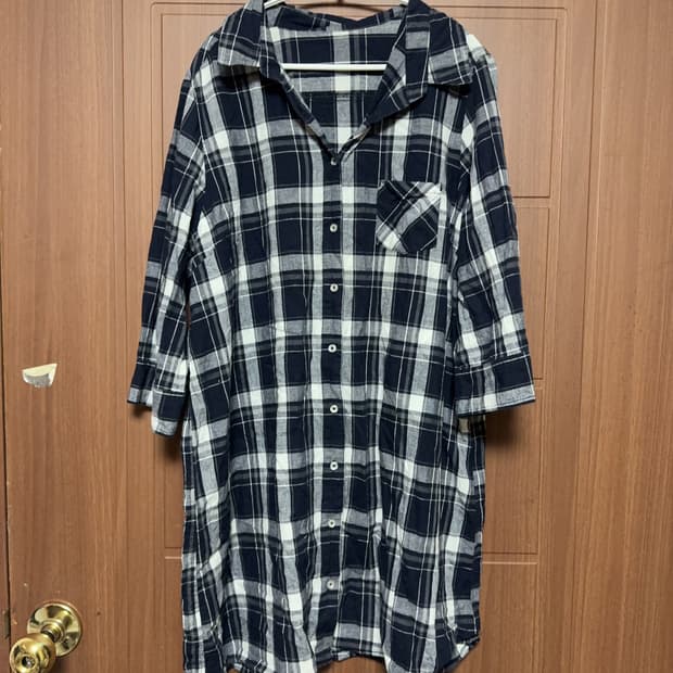 모리걸 하구미 일본 빈티지 체크 반팔 셔츠 원피스