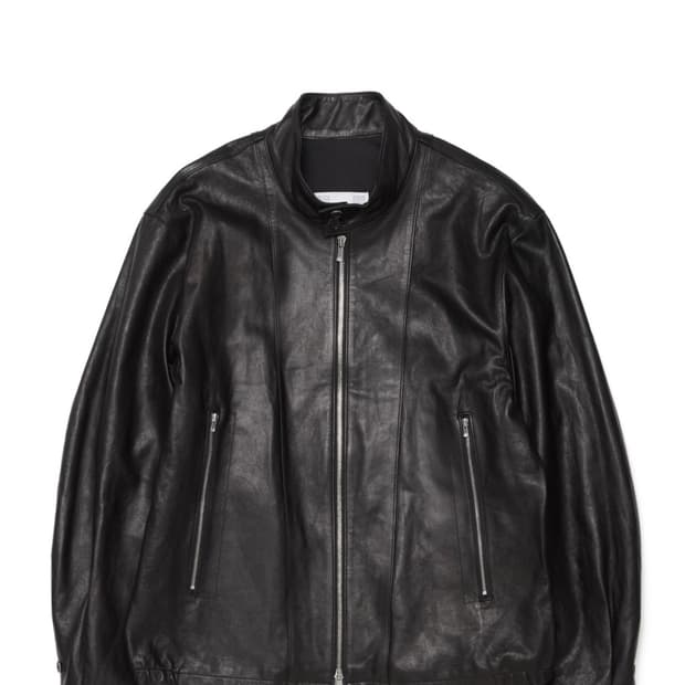 해칭룸 해링턴 레더 자켓 램스킨 블랙 3(M)