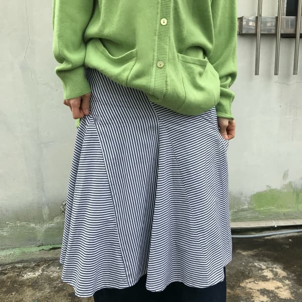 믹스 스트라이프 스커트
