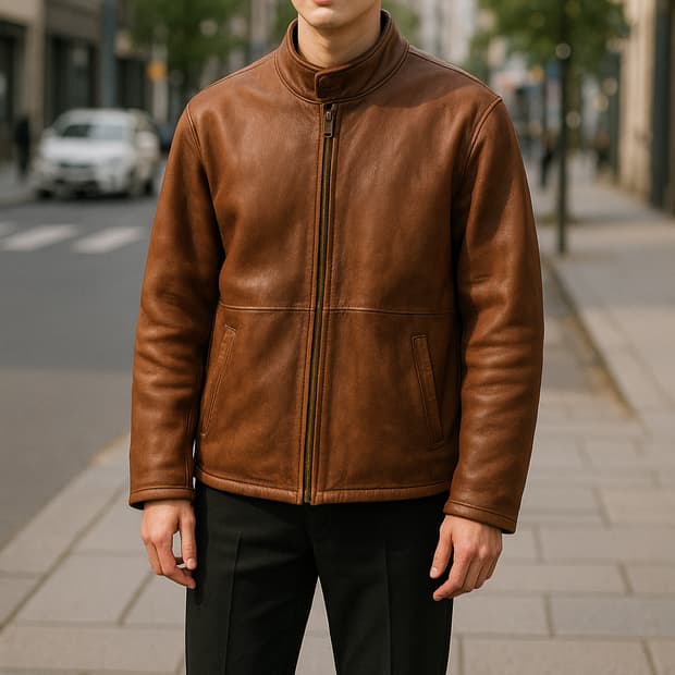 까르뜨블랑슈 브라운 천연 양가죽 자켓_100